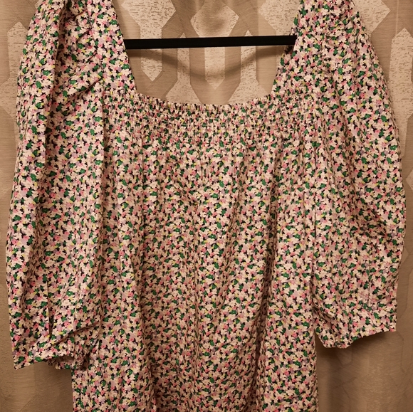 H&M green, pink and yellow blouse/top - Picture 4 of 4